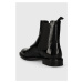 Kožené kotníkové boty Vagabond Shoemakers AMINA dámské, černá barva, na plochém podpatku, 5603.1