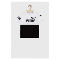 Dětské bavlněné tričko Puma PUMA POWER Tee B bílá barva, s potiskem