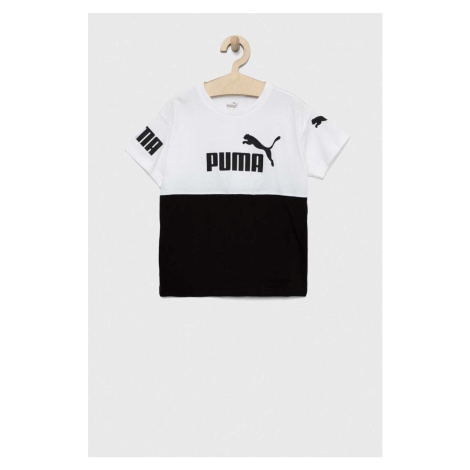 Dětské bavlněné tričko Puma PUMA POWER Tee B bílá barva, s potiskem