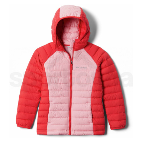 Columbia Powder Lite™ Girls Hooded Jacket 1802931658 - red lily/pink orchid