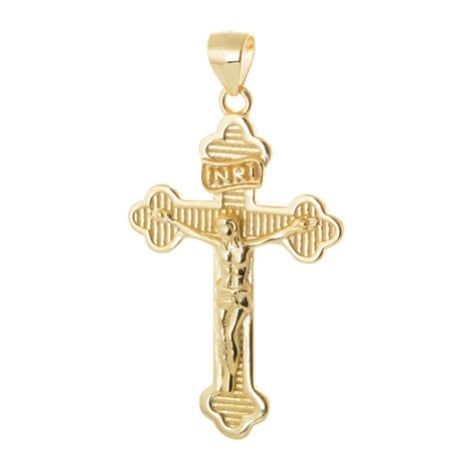 Stříbrný pozlacený přívěšek kříž s Ježíšem STRZ0960F Ego Fashion