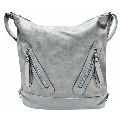 Velký světle šedý kabelko-batoh s kapsami Abigail Tapple
