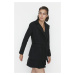 Trendyol Black Belted Woven Lined Jacket