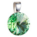 Stříbrný přívěsek s krystaly Swarovski zelený kulatý-rivoli 34112.3 Chrysolite