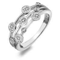 Hot Diamonds Luxusní stříbrný prsten s topazy a diamantem Willow DR207 50 mm