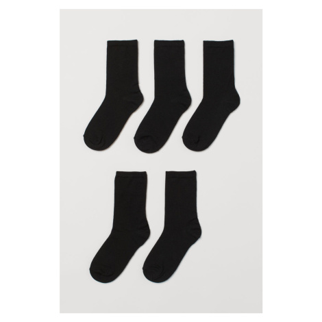 H & M - Balení: 5 párů ponožek - černá H&M