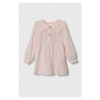 Dětské bavlněné šaty Jamiks růžová barva, midi