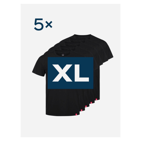 Pětipack černých pánských triček AGEN - XL CityZen®