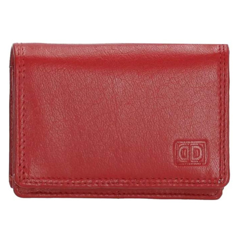Double-D Červená malá kožená peněženka "Merry"