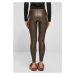 Dámské legíny Urban Classics Ladies Faux Leather High Waist Leggings - brown