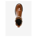 Hnědé dámské lesklé kotníkové boty na podpatku Steve Madden Amulet