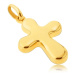 Zlatý přívěsek 14karátový - tlustý, lesklý kříž s oblými cípy
