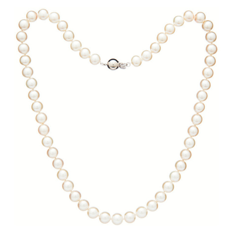 Buka Jewelry | Pánský perlový náhrdelník 7,5 AA bílý - Barva Bílá, Drahý kov Rhodiované stříbro 