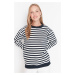 Trendyol Sweatshirt - Dunkelblau - Relaxed fit