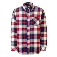 LIVERGY® Pánský flanelový overshirt (červená/krémová)