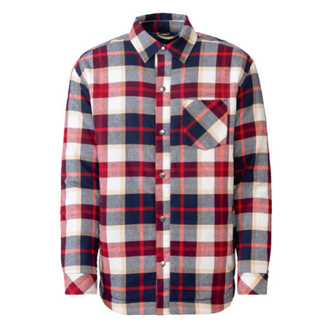 LIVERGY® Pánský flanelový overshirt (červená/krémová)