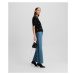 Džíny karl lagerfeld wide leg denim pants mid blue denim