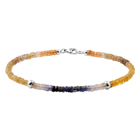 Náramek z barevných safírů a bílého zlata KLENOTA