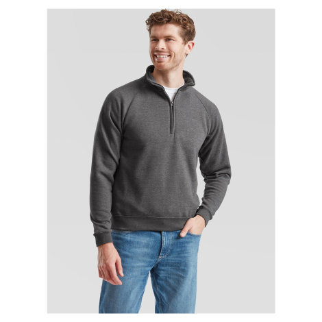 Grey Men's Sweatshirt Zip Neck Sweat Fruit of the Loom