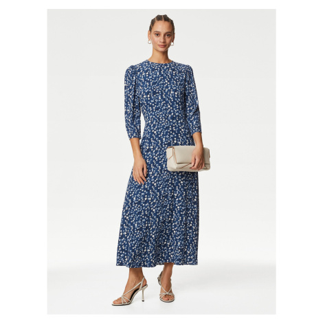 Modré dámské květované šaty Marks & Spencer