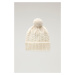 Čepice woolrich wool pom-pom beanie bílá