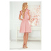 ROSALIA - Velmi žensky působící dámské šaty v pudrově růžové barvě s přeloženým obálkovým výstři