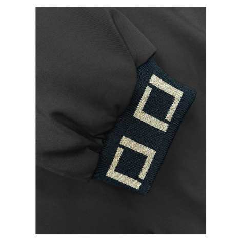 Krátká černá bunda s ozdobnými stahovacími lemy (16M9083-392) J.STYLE