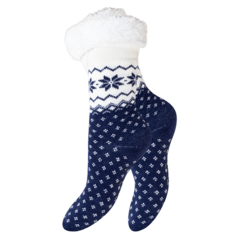 AYDEMIR Dámské zateplené vánoční ponožky Barva: Modrá