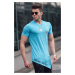Madmext Asymmetrical Cut Blue Men's T-Shirt 5665