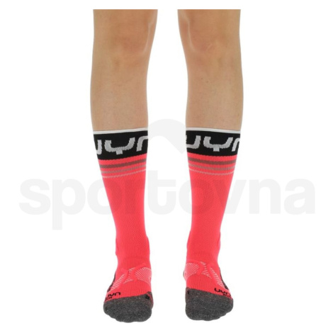 Dámské běžecké ponožky UYN Runner's One Mid Socks W S100270P059 - pink/black