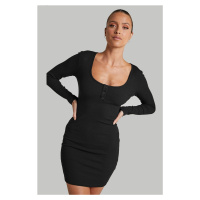 Madmext Black Long Sleeve Basic Women's Mini Dress