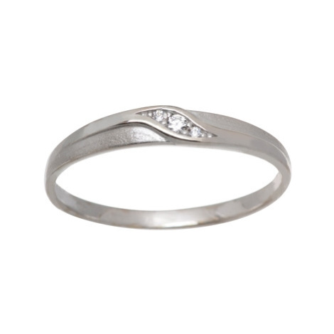 Prsten z bílého zlata se zirkony PR0254F + DÁREK ZDARMA