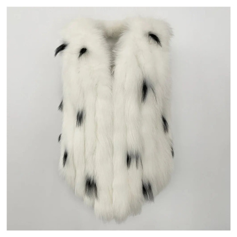 Dámská kožešinová vesta z liščí kožešiny s koženou podšívkou