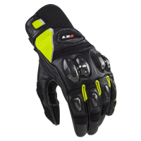 Pánské moto rukavice LS2 Spark 2 Leather Black H-V černá/fluo žlutá