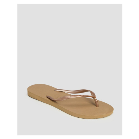 Dámské žabky Havaianas Slim V Béžovém A Zlatém Barevném Provedení