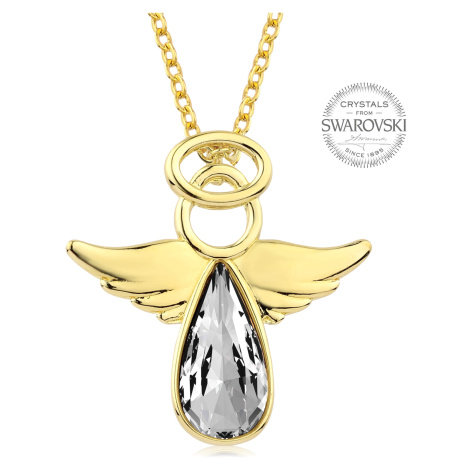 Levien Pozlacený náhrdelník s krystalem Angel Rafael