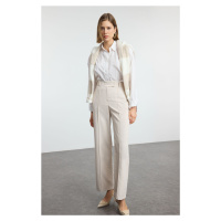 Trendyol Beige Wide Leg High Waist Woven Trousers