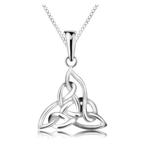 Stříbrný náhrdelník 925, trojcípý keltský uzel, řetízek z elipsovitých oček Šperky eshop