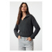 Trendyol Anthracite Basic Turn-down Collar Knitwear Sweater