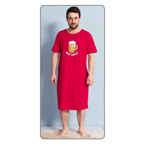 Cool Comics Pánská noční košile s krátkým rukávem Velké pivo - červená