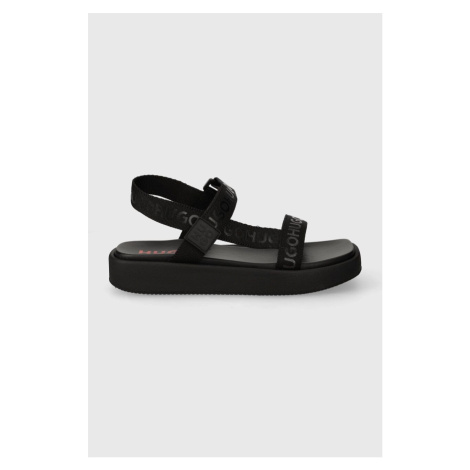 Sandály HUGO Emma dámské, černá barva, na platformě, 50517560 Hugo Boss