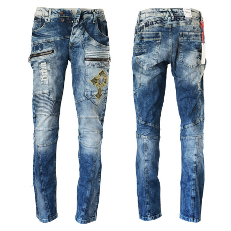 CIPO & BAXX kalhoty pánské CD293 L:34 regular fit jeans džíny