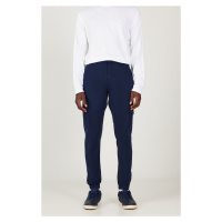 AC&Co / Altınyıldız Classics Men's Navy Blue Slim Fit Slim Fit Cargo Pocket Cotton Flexible Trou