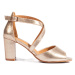 Vinceza Praktické sandály dámské zlaté na širokém podpatku ruznobarevne