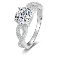 Beneto Stříbrný prsten s třpytivými krystaly AGG204