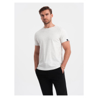 Ombre BASIC men's t-shirt with decorative pilling effect - cream