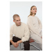 Trendyol Stone Wide Pattern Couple Soft Texture Basic Knitwear Sweater