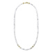 Manoki Pánský korálkový náhrdelník Angelo Gold - 6 mm přírodní bílý howlit WA632GW Bílá/čirá 55 