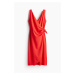 H & M - Zavinovací šaty's texturou - červená