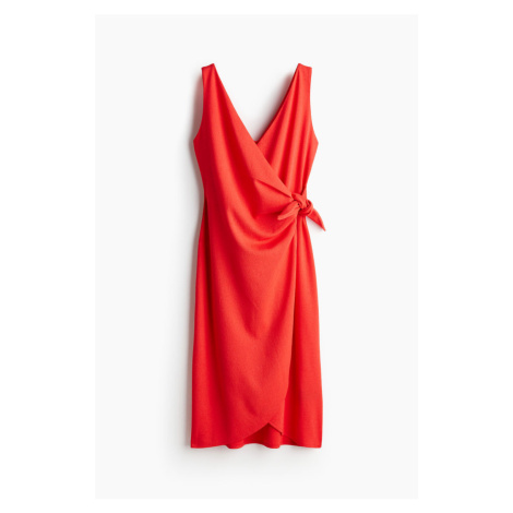 H & M - Zavinovací šaty's texturou - červená H&M